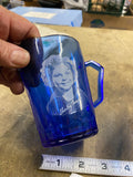 Vintage 30's Cobalt Blue Glass Shirley Temple Creamer Pitcher Handle Spout Antiq