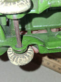 Vintage Arcade Cast Iron Sedan Toy Car Green White Rubber Tires 5 Inch 1930s