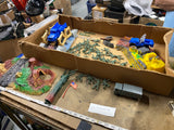 Vintage Ideal Battle Action Combat Set Toy Army Men Trucks Soldiers Playset Box