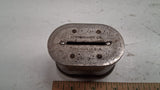 Vintage Stronghart Co Chicago USA Metal Oval Coin Savings Bank Antique Vault No
