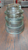 1920's Whitall Tatum Co No 1 Clear Glass Telegraph Insulator Made in USA