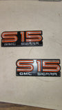 Pair 1985-1990 GMC Sierra S15 Fender Emblems Badges OEM 15592833
