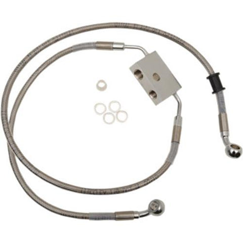 Front Brake line Harley Sportster 2014^ Super low Braided SS Ape hanger +6