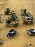 Jinho Chrome Open Gear String Tune 3x3 Electric Guitar Lot of 6 Vintage Knobs