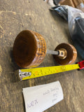 NOS Vintage Wooden Door Knob Set Minty Stained Oak Victorian Brass Box Style