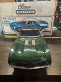 Jim Beam 1969 Chevrolet Camaro SS Porcelain Car Decanter in rare Forest Greeen
