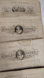 Lot of 14 Antique 1873-1874 The Child’s Paper & Our Morning Guide Newspapers