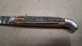 Vintage Queen Cutlery Stainless Steel Slicing Knife Stag Handle Carving USA