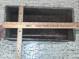 Vtg Wood Finger Joint Box Handcrafted Country Decorative Box Bin Rustic Antique