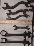 Vtg Antique Farm Tractor S Wrench Lot Hubcap Spud Wrench Forge Tool File Pliers
