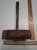 Antique Carpenter Cooper Wood Mallet Carving Framing Woodworking Hammer Primitiv