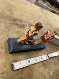 20's Vintage Wooden Boxing Game Toy Folk Hobo Art Push Button Boxers Primitive