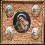 Vintage Mid Century Rococo Fragonard Revival Miniature Porcelain Portrait Frame