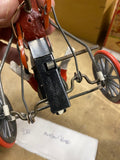 vintage 50s German "Arabian" wind-up harness racing trotter Sulky toy Box Minty