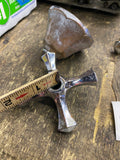 Vintage Chrome Cross Arm Faucet Handles Set Hot Cold Metal Knobs Antique sink