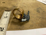 40's Vintage Six Shooter Pistol Lone Ranger Ring Western Cowboy Jewelry Cereal b