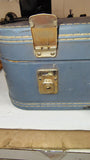 Vtg 1960's Travel Smart Blue Suitcase Mid Century Hardshell Luggage Prop