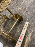 Set of 2 Brass Curtain Tiebacks Floral Scroll Holdbacks Brass Victorian Art Deco