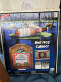 Vintage Budweiser Frog Wood Dartboard Cabinet Case 22x 19 Advertising Breweriana