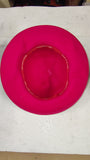Vintage Importina 1980s Hot Pink Wool Felt Cloche Hat Black Bow