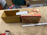 vintage 50s German "Arabian" wind-up harness racing trotter Sulky toy Box Minty