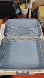 Vtg 1960's Travel Smart Blue Suitcase Mid Century Hardshell Luggage Prop