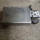 Vintage 1989 Zippo Slim B V Diagonal Slash Lines Chrome Pocket Lighter