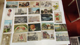 Lot of 22 Antique Vintage Postcards Early 1900s Litho Landscape Greetings