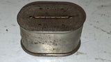 Vintage Stronghart Co Chicago USA Metal Oval Coin Savings Bank Antique Vault No