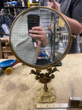 Vintage Gold Toned Vanity Double-Sided Mirror Victorian Art Nouveou Antique 1900