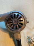 Vintage Allover H-1 Handheld Hair Dryer 115V AC/DC Metal Chrome Grille Hairdress