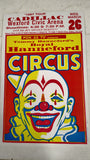 1997 Royal Hanneford Circus Poster Vintage Cadillac MI Clown Wexford Arena