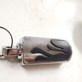 HARLEY Flame Cut Footpegs Chrome Rubber OEM Softail Dyna Sportster FXR Chopper