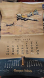 1952 Vintage Thompson Products Aviation Calendar Charles H Hubbell Lithos 6