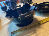 Vtg L.E. Smith Black Amethyst Dancing Nymph vases Glassware Antique Candle hold