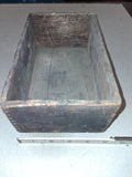 Antique Finger-Jointed Small Wooden Box Primitive Rustic Hardware Storage Crate