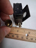 Antique Miniature Folding Pocket Travel Lantern Oil Lamp Bullseye Glass Lens Vtg