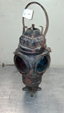 Vintage Adlake 4-Way Railroad Switch Lantern Red Blue Lenses Cast 1264 M 20.5"