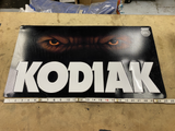 Vtg Kodiak Tobacco Tin Metal Sign Bear Eyes 25x14 Advertising Man Cave Garage