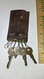 Vintage Steerhide Leather Key Case w Yale Chicago ILCO Briggs Stratton Keys