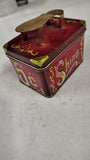 Vintage 5 Cent Shoe Shine Kit Tin Box Red Circus Style Hong Kong