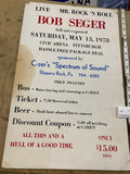 Vintage Bob Seger Concert Flyer Poster May 13 1978 Civic Arena Pittsburgh Sign
