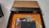 Vintage Hand Painted Floral Wooden Jewelry Box 2 Drawers Mirror Folk Art