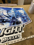 Coors Light Silver Bullet Train Embossed Tin Tacker Sign 27x16 Beer Sign Adverti