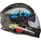 Nemesis Distro Helmet XL Z1r Full Face Grey Factory Custom FF Sun Visor Built in