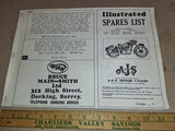 1946 AJS 350cc 500cc Motorcycle Illustrated Spares List BMS Reprint