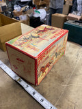 vintage 50s German "Arabian" wind-up harness racing trotter Sulky toy Box Minty
