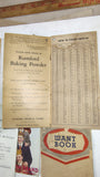 Vintage Advertising Ephemera Lot 1917-1950s First Aid Booklets Grocery Signs