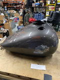 Harley Gas Fuel Tank Gauntlet Gray metallic Charcoal badges Street Road Glide
