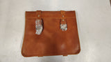 Vintage Brown Leather Motorcycle Handlebar Tool Bag Bicycle Saddle Pannier